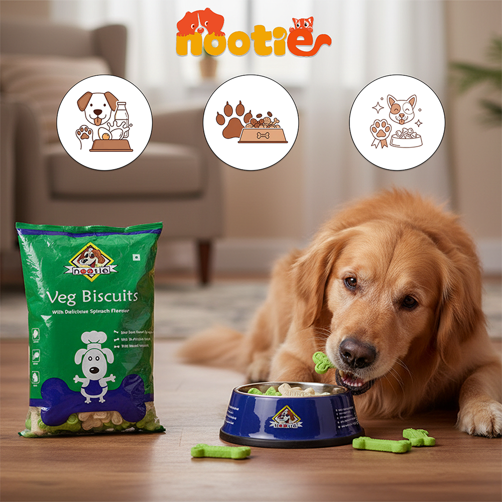 Nootie Spinach & Cheese Flavour Veg Biscuits Adult Dog Treats image 6