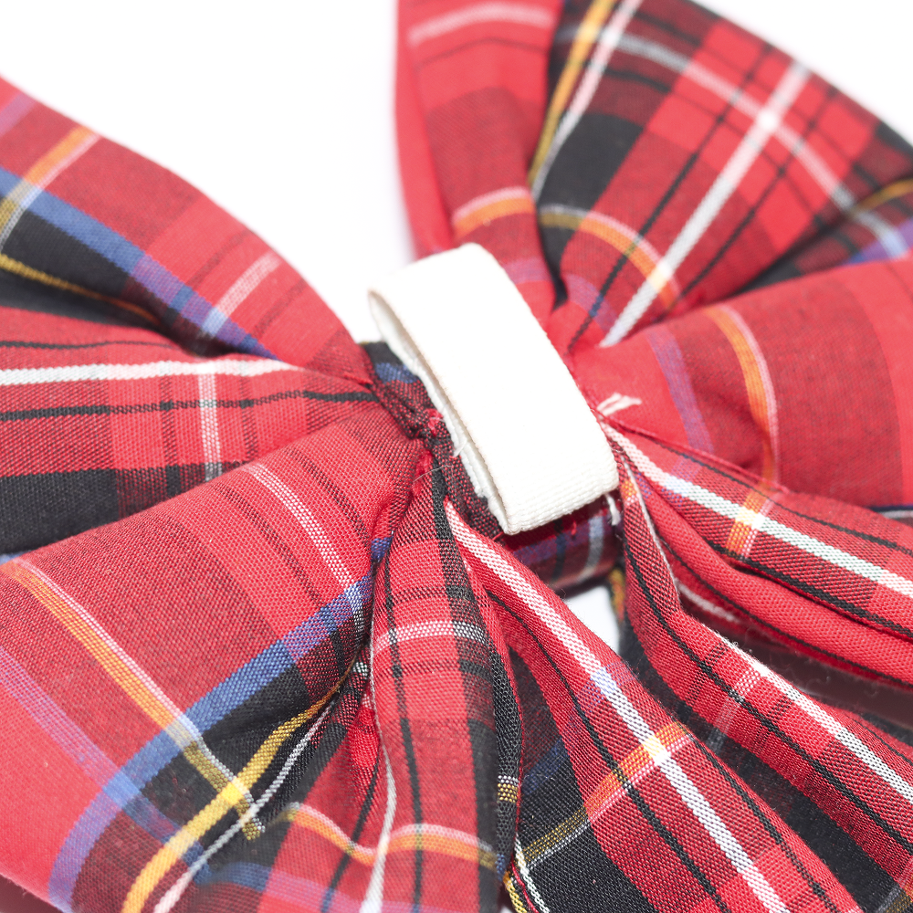 Skatrs Checkered Scottish Red Bow for Dogs and Cats image 7