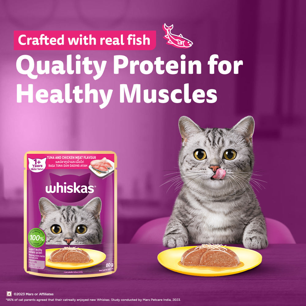 Whiskas Tuna and Chicken Meat in Jelly Flavour Adult (1+ years) Cat Wet Food image 6