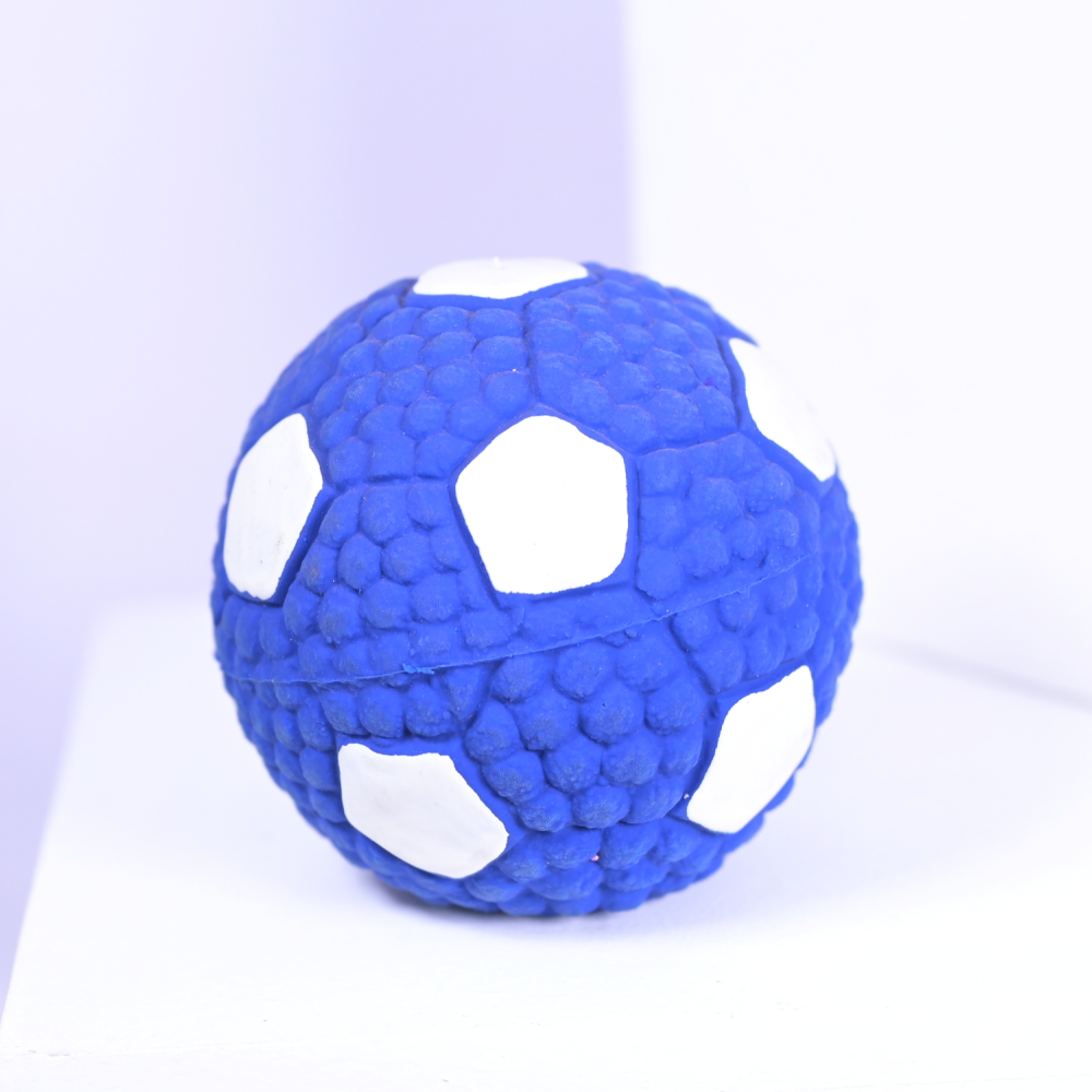 Skatrs Latex Football Toy for Dogs and Cats (Blue & White)