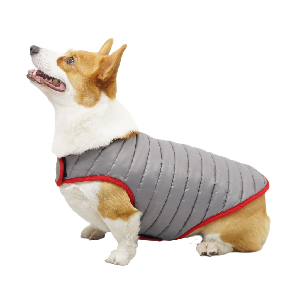 Talking Dog Club Double Trouble Reversible Jackets for Dogs (Red/Sliver) image 2