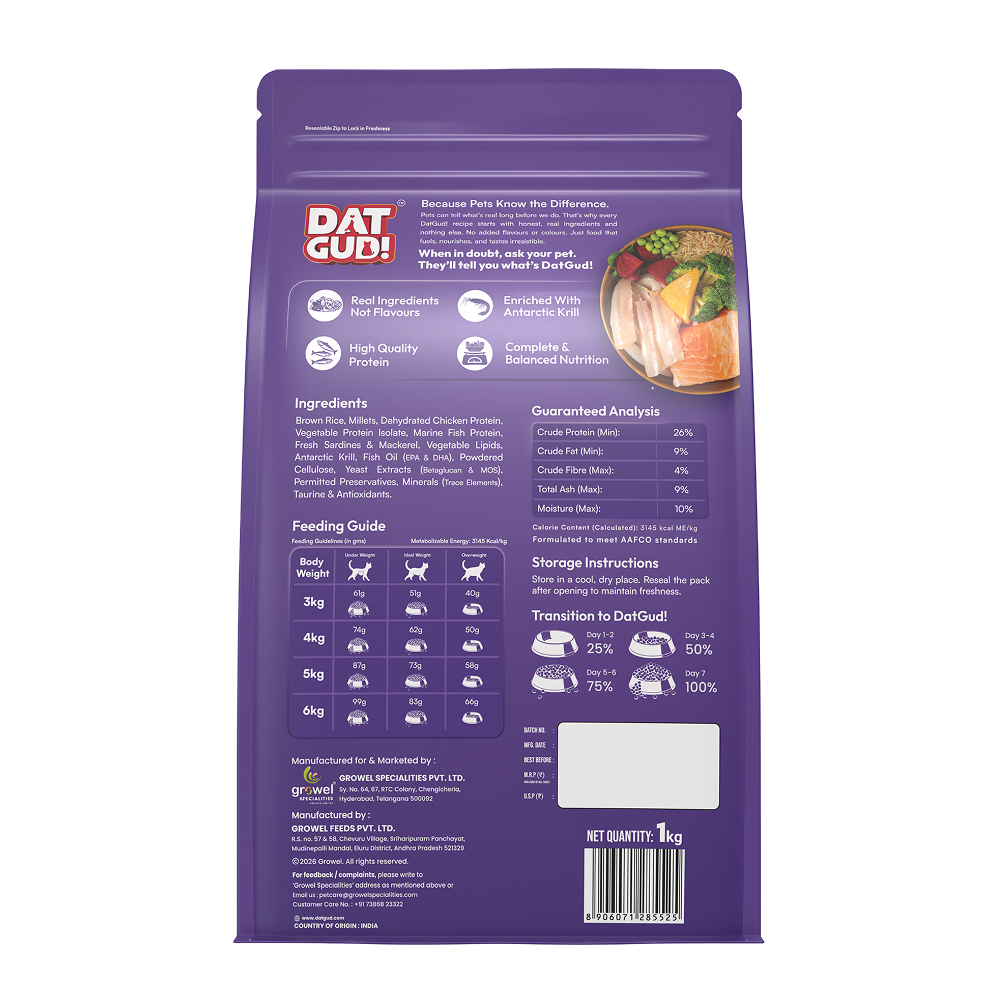 DatGud Chicken & Wild Fish Adult Cat Dry Food image 6