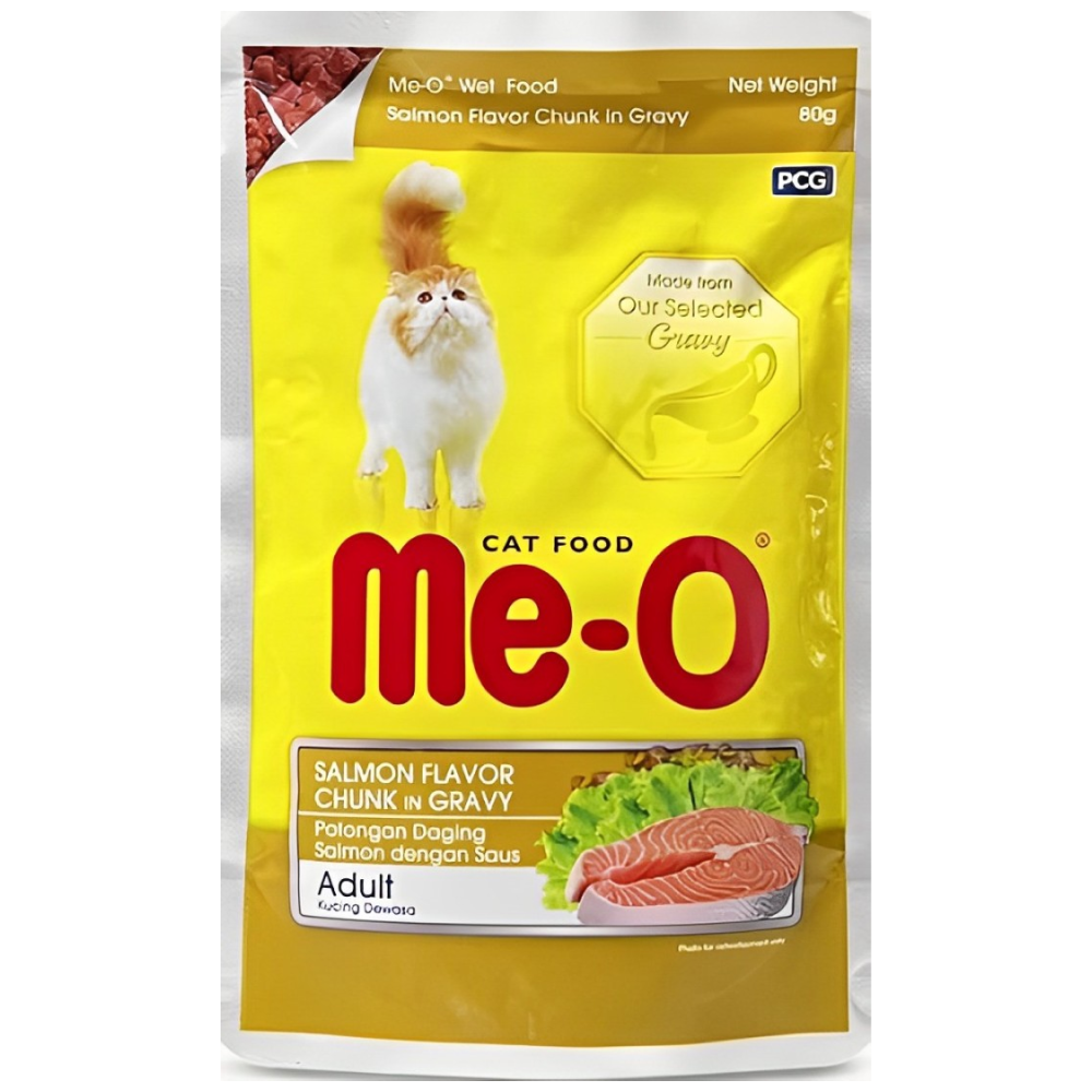 Me O Salmon Flavour Chunk in Gravy Adult Cat Wet Food image 2