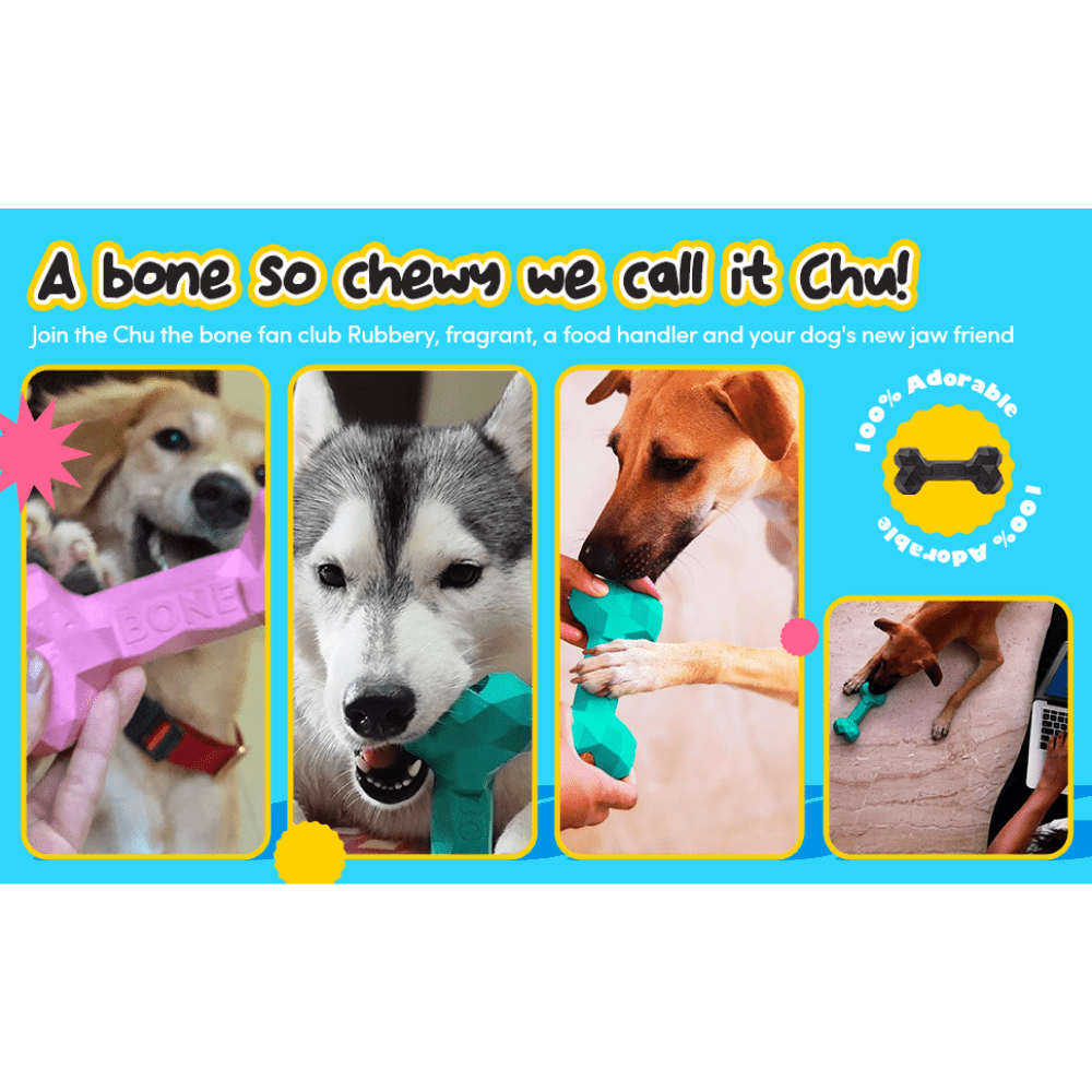 Barkbutler Chu the bone Treat Dispensing Toy for Dogs (Pink) image 5