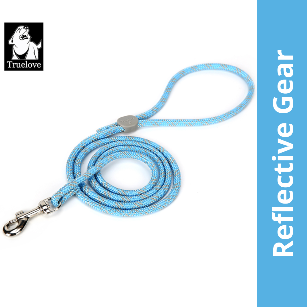 Truelove High Density Reflective Rope Webbing Leash for Dogs (Sky Blue)