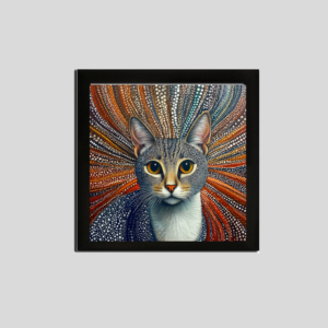 EverythingBoho Kusama Cat Wall Art (Black)