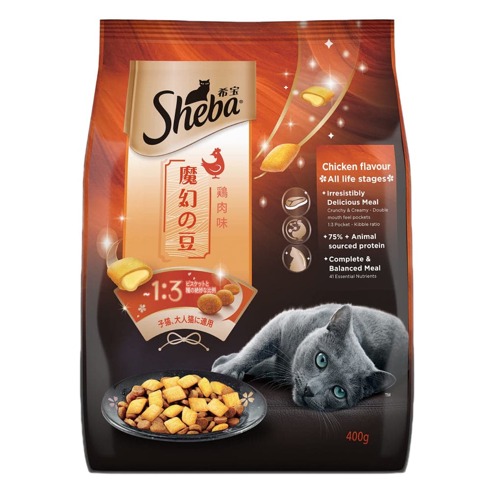Sheba Fish with Dry Bonito or Skipjack Flake Premium Cat Wet Food and Chicken Flavour Irresistible All Life Stage Cat Dry Food Combo image 9