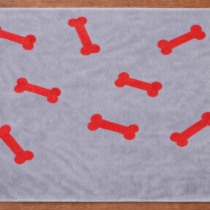 Talking Dog Club Bone Print Viscose Blanket for Dogs (Grey and Red Bone)