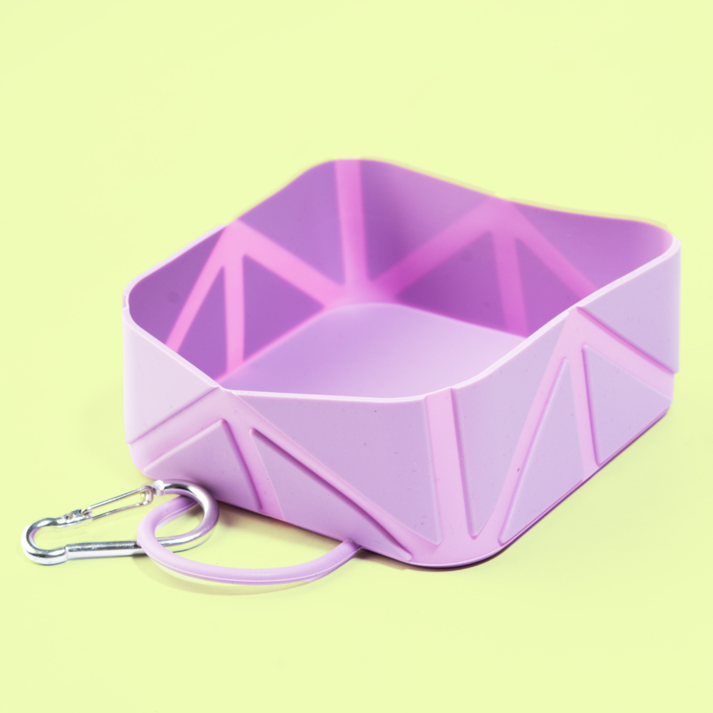 Pet Set Go  Foldable Square Bowl for Dogs (Purple) image 5