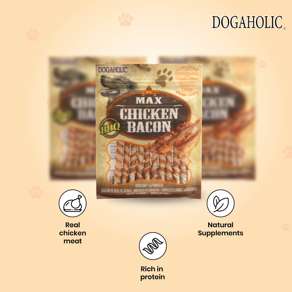 Dogaholic Max Barbeque Chicken Bacon Sticks Dog Treats image 2