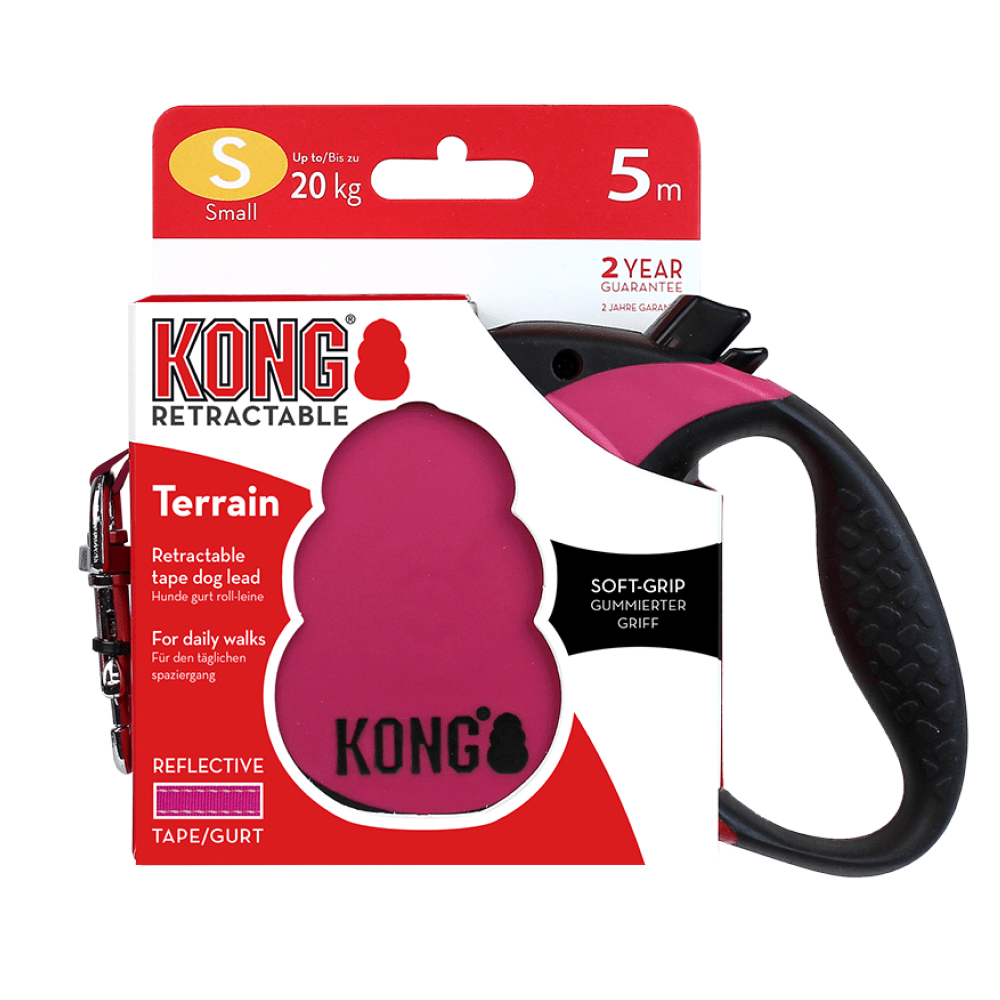 Kong Terrain Retractable Leash for Dogs and Cats (Fuchsia) image 6