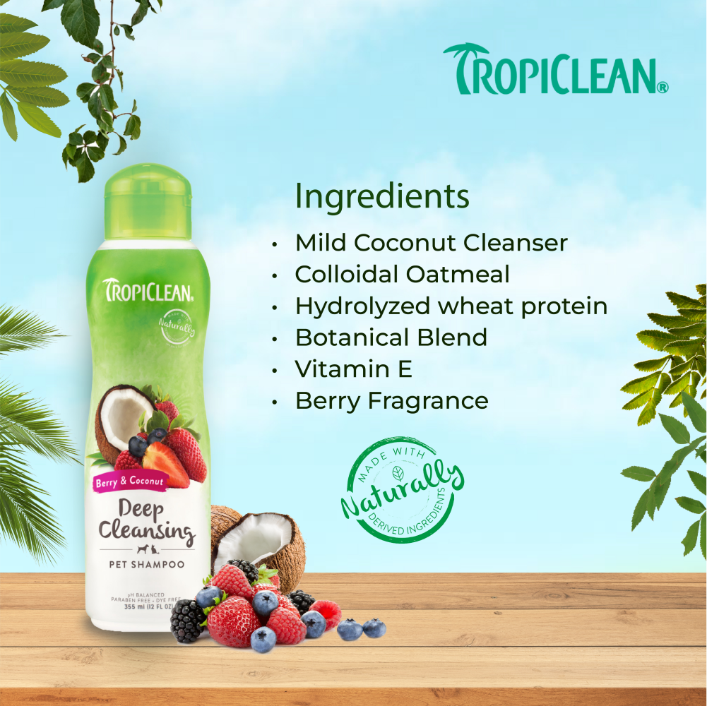 Tropiclean Berry and Coconut Deep Cleaning Shampoo for Dogs and Cats image 4