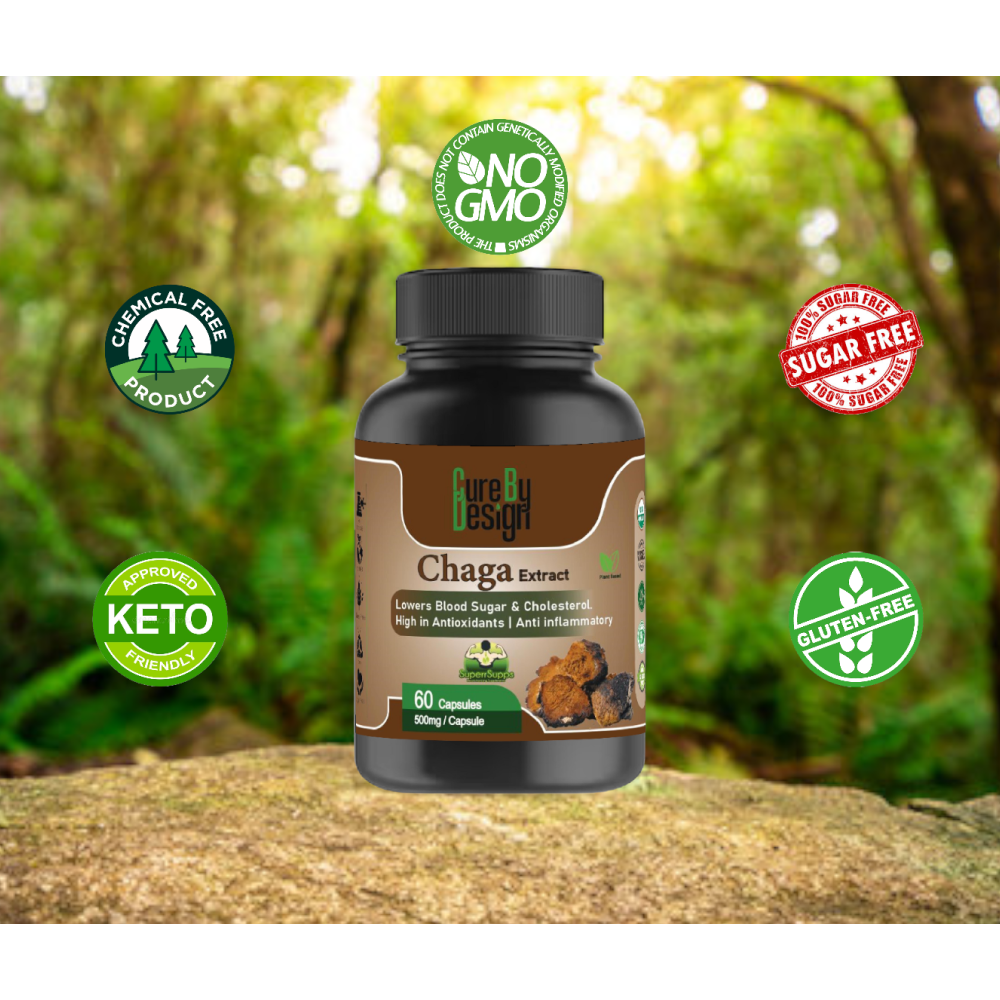 Cure By Design Chaga Mushroom Capsules for Dogs and Cats image 2