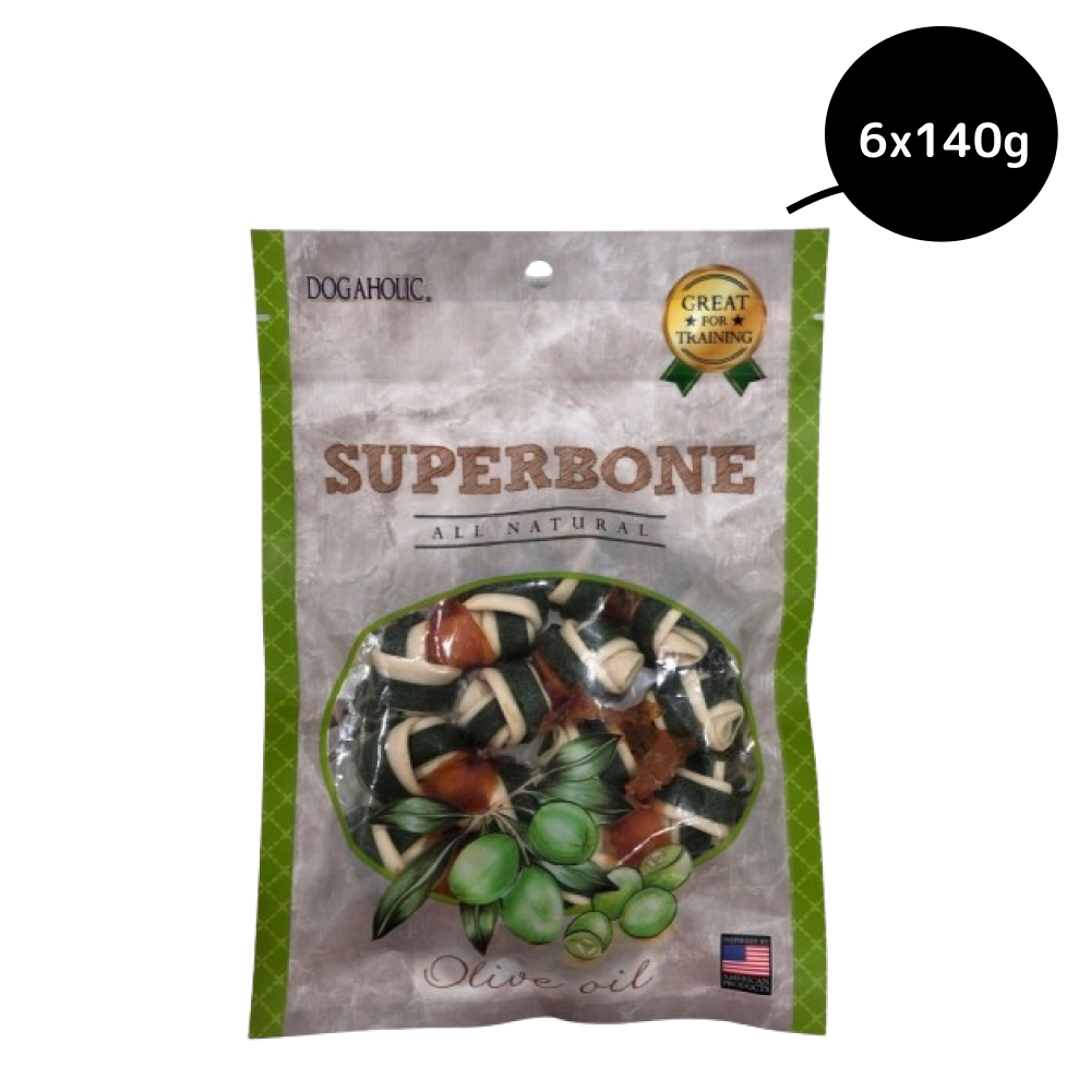 Superbone Chicken Knotted Bone with Olive Oil Dog Treat image 2