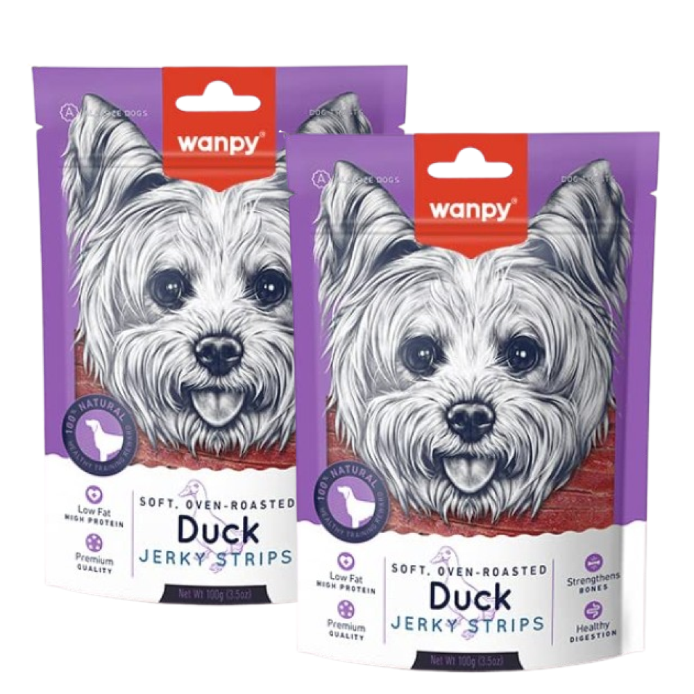 Wanpy Oven Roasted Soft Duck Jerky Strips Dog Treats image 2