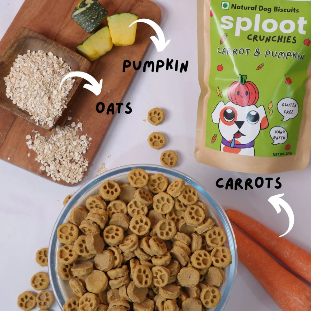 Sploot Crunchies Carrot and Pumpkin 100% Human Grade Biscuits Dog Treats image 4