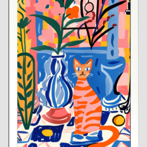 EverythingBoho The House Cat Boho Wall Art (White)