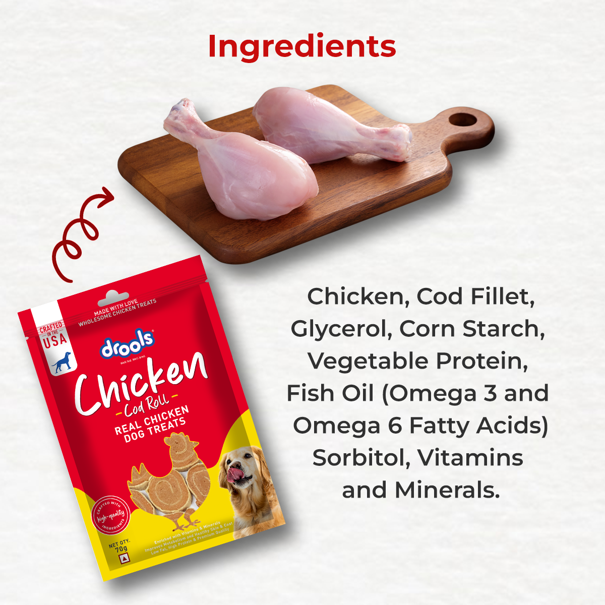 Drools Chicken Cod Roll Dog Treats image 4