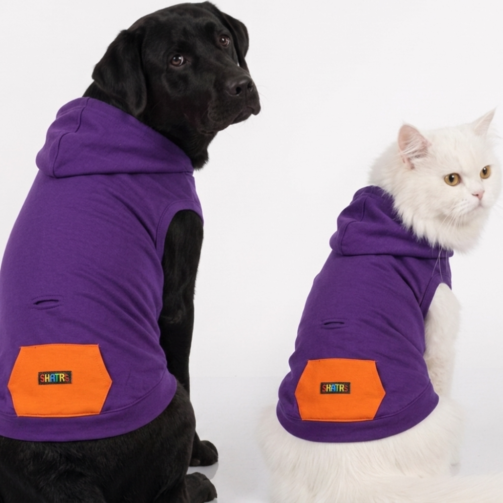 Skatrs Blaze Breezy Hoodies with Pockets for Dogs and Cats (Violet)