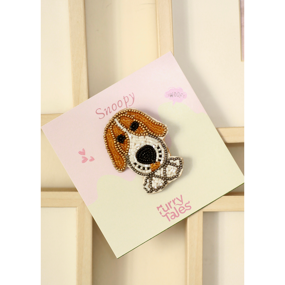 Furry Tales Snoopy Beagle Handcrafted Brooch image 2
