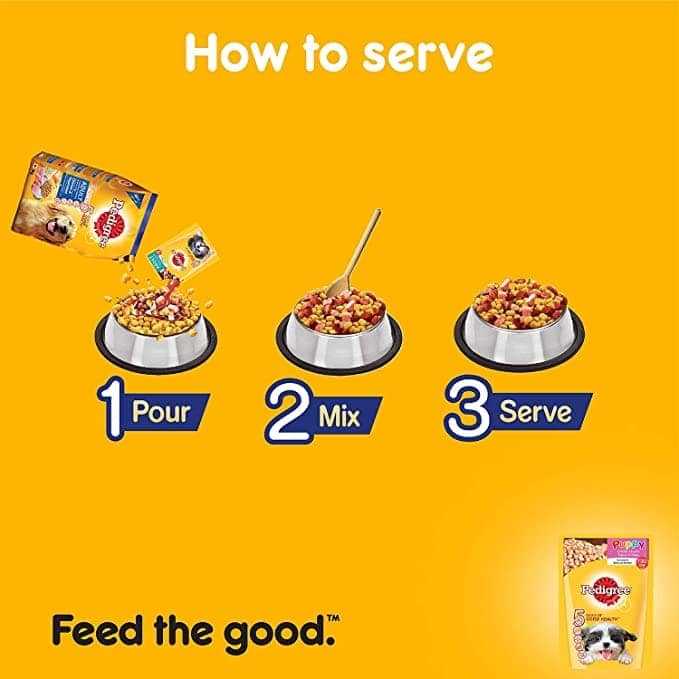 Pedigree Chicken Chunks in Gravy Pouch Puppy Wet Food and Chicken & Milk Puppy Dry Food Combo image 7