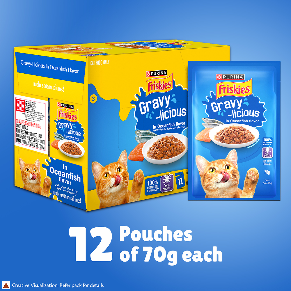 Purina Friskies Gravy licious Ocean Fish Flavour Adult Cat Wet Food