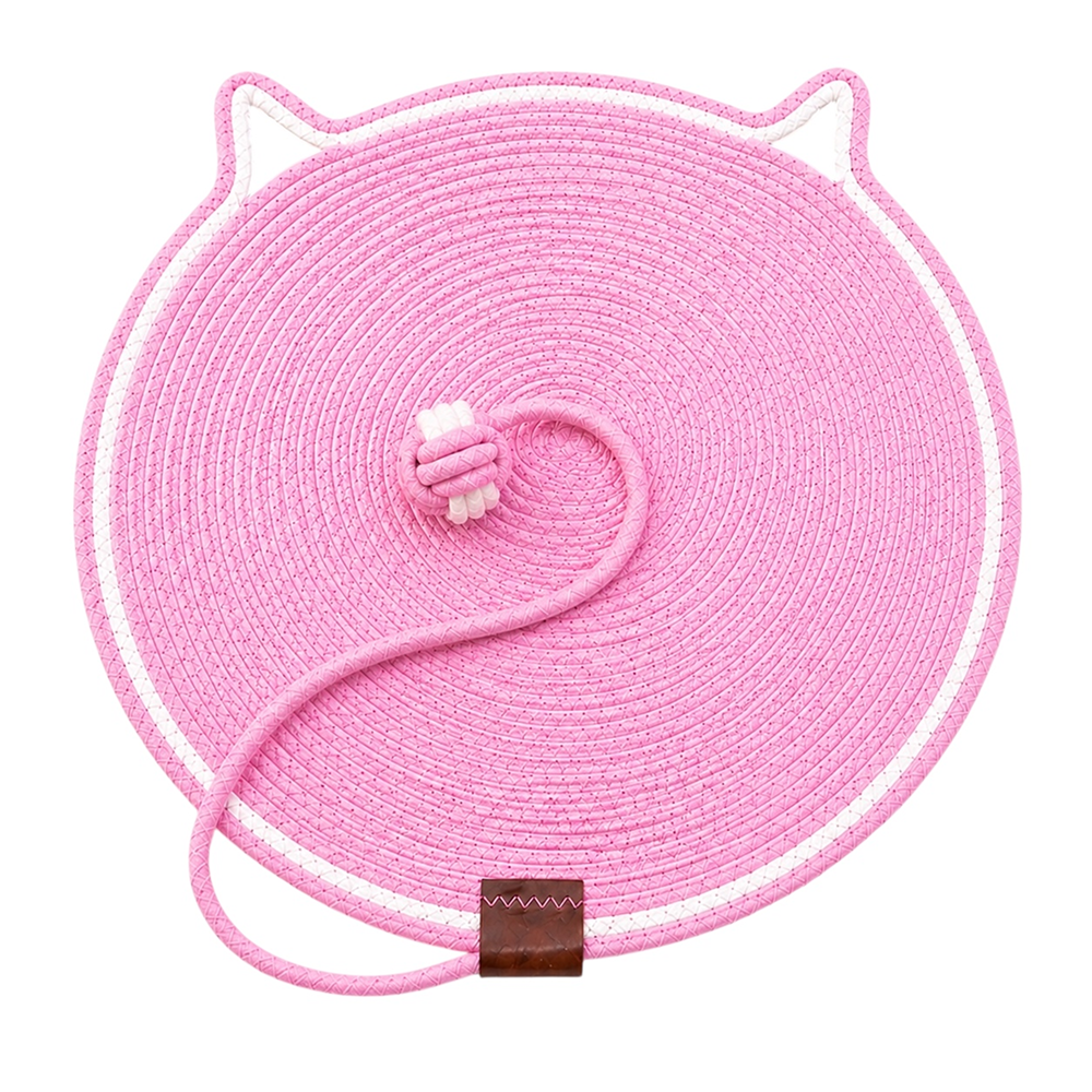 Talking Dog Club Rope Scratching Mat for Cats (Pink) image 1