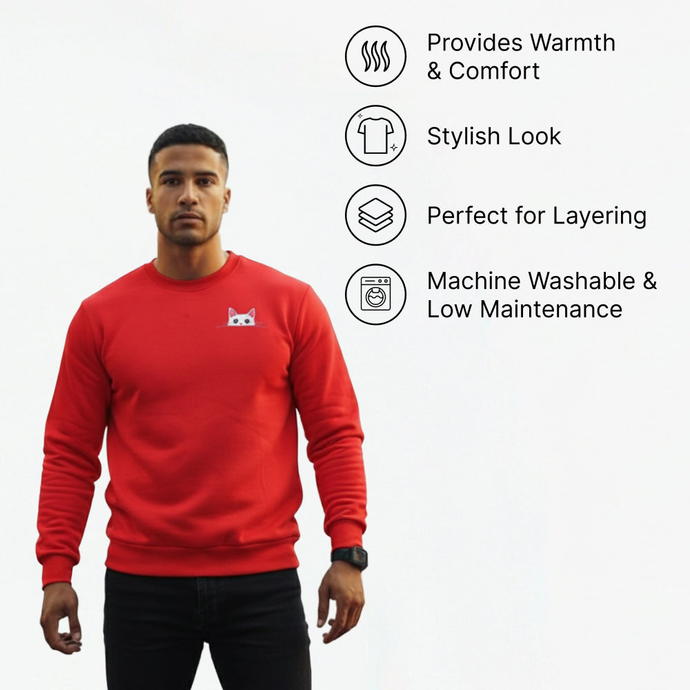 Cat Parent Sweatshirt For Men and Women (Red) image 4