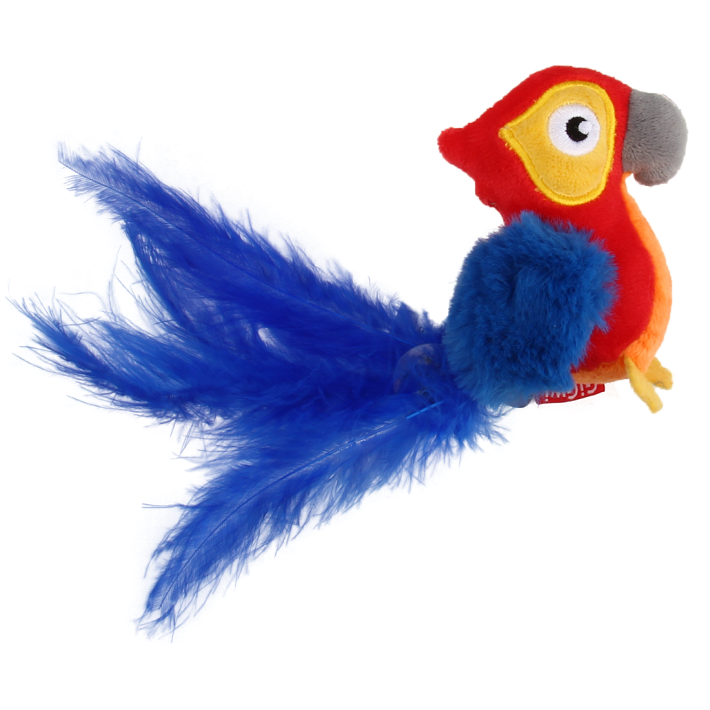 GiGwi Melody Chaser with Motion Activated Sound Chip for Cats (Red Parrot) image 3