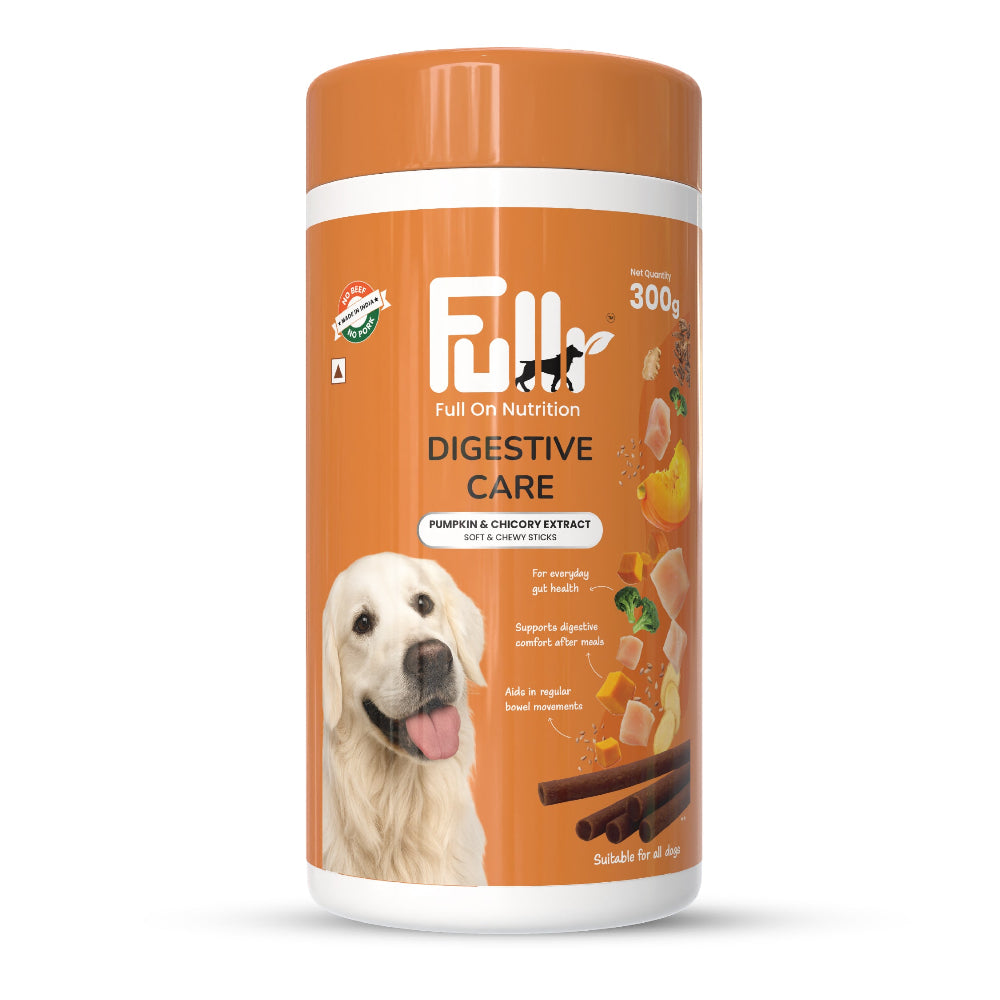 Fullr Digestive Care Dog Treats Pumpkin & Chicory Extract Soft & Chewy Sticks for Dogs