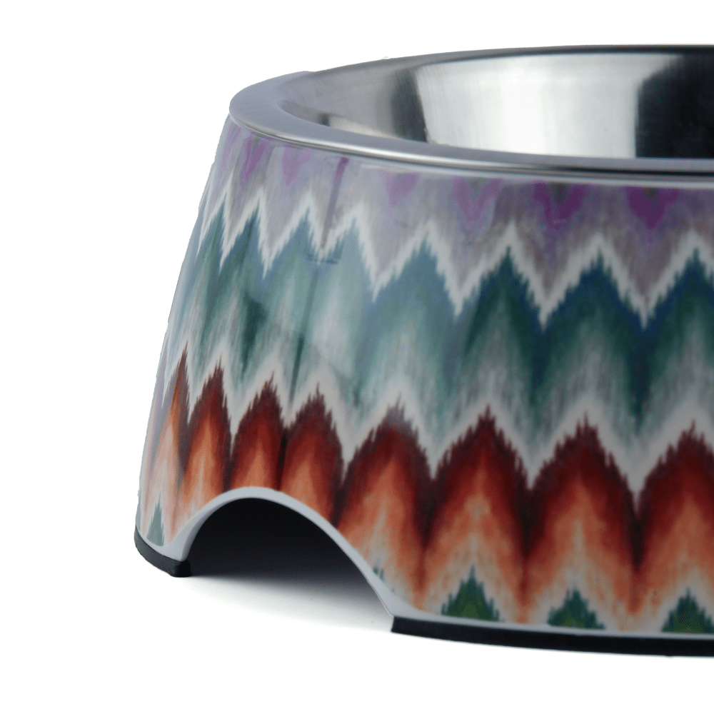 Basil Multizig Print Melamine Bowl for Dogs and Cats image 2