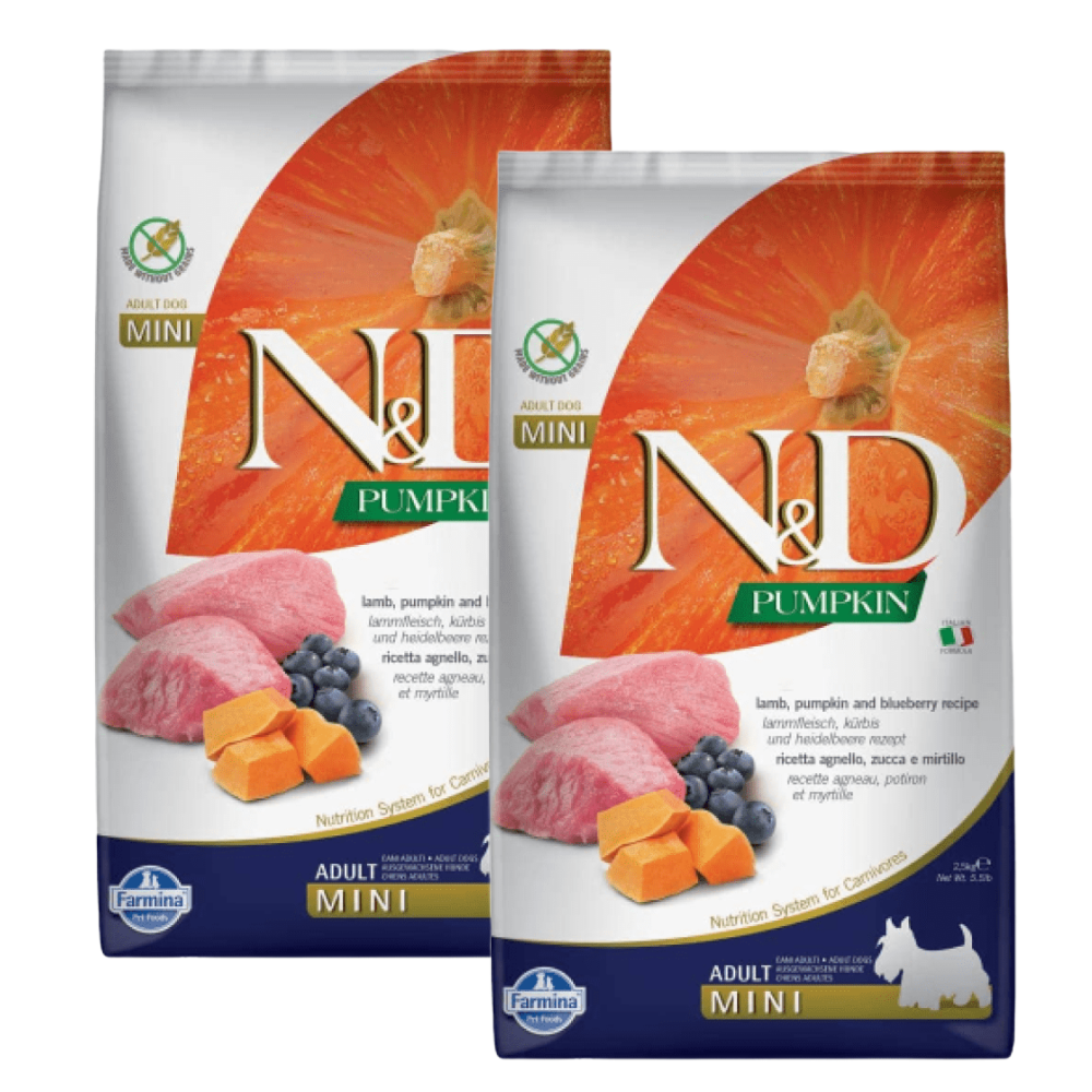 Farmina N&D Pumpkin Lamb & Blueberry Grain Free Adult Mini Dog Dry Food image 8