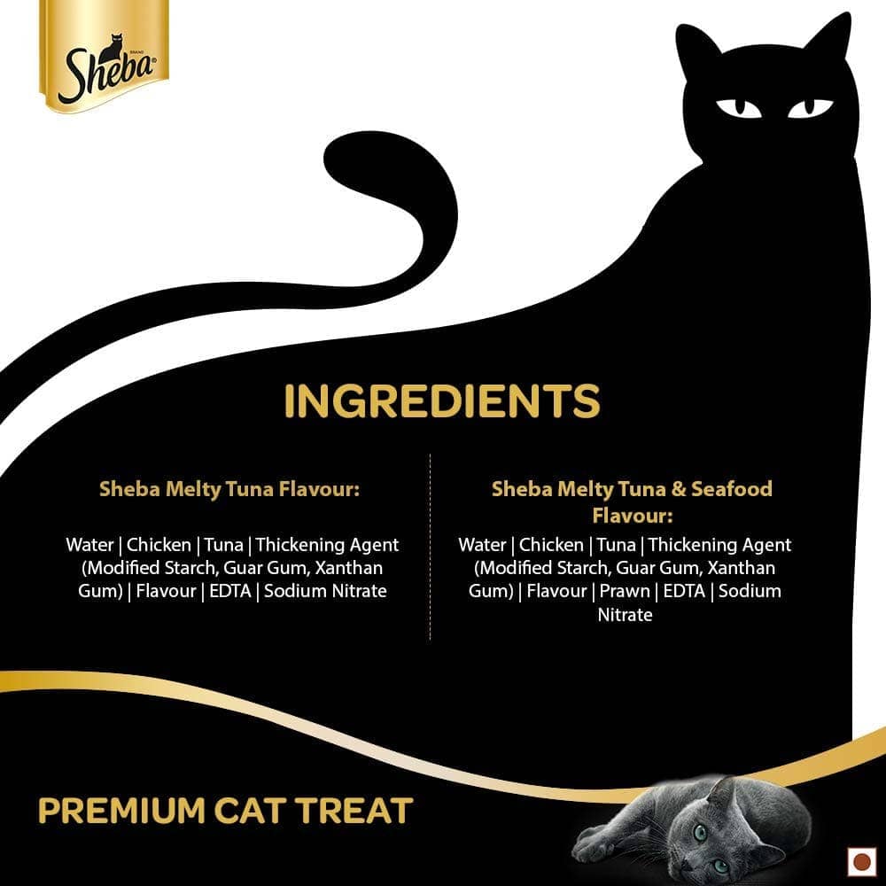 Sheba Tuna Flavor and Tuna & Prawn Maguro and Sheba Chicken & Chicken Whitefish Sasami Melty Premium Treats for Cats Combo image 9