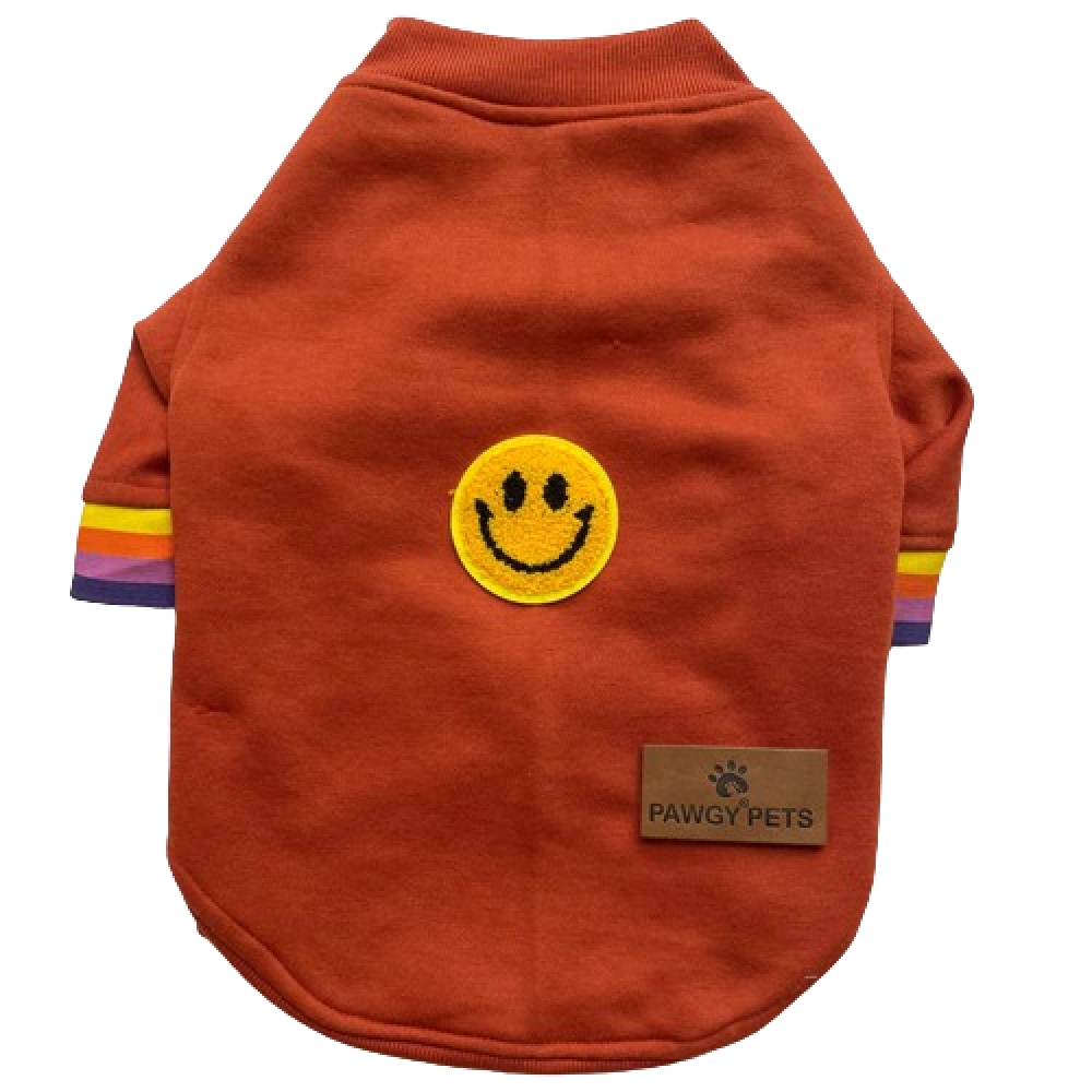 Pawgypets Smiley Sweatshirt for Dogs and Cats (Rust) image 2