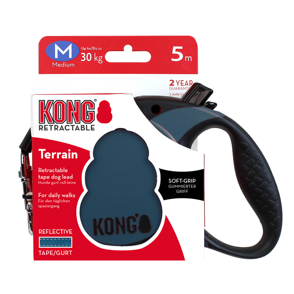 Kong Terrain Retractable Leash for Dogs and Cats (Blue) image 6