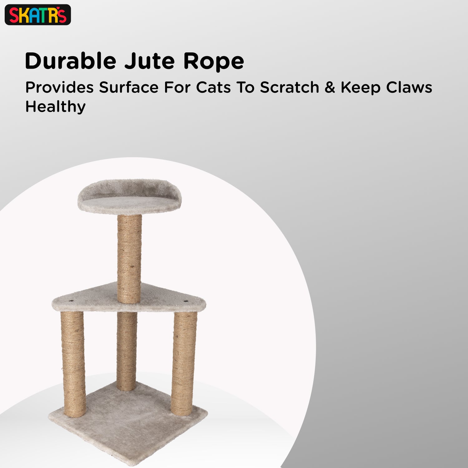 Skatrs Feline Fortress Two Tier Cat Tree with Sisal Post Toy image 4