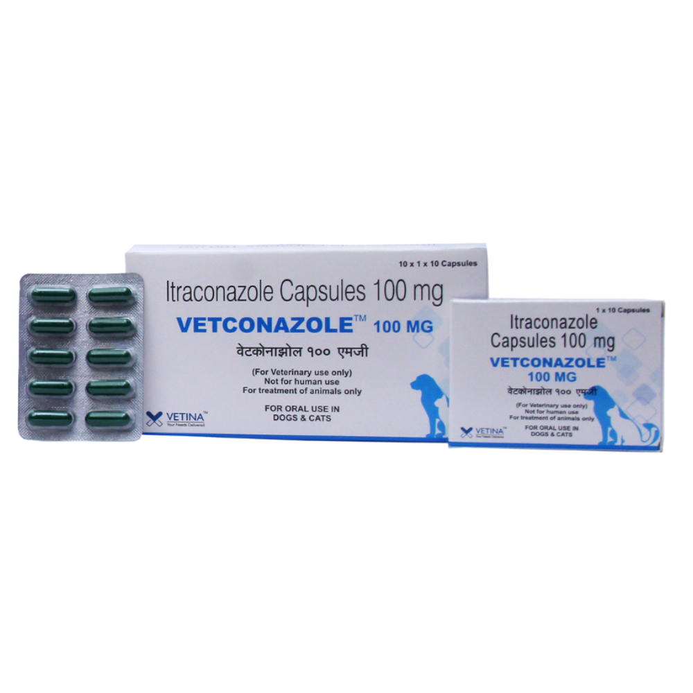 Vetina Vetconazole Capsule 100mg Tablet (Itraconazole) for Dogs and Cats