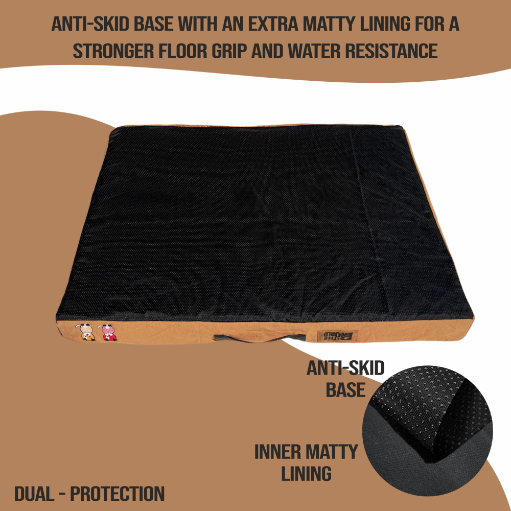 Petter World Orthopedic Memory Foam Bed With Large Sleep Surface for Dogs (Mocha Brown) image 6