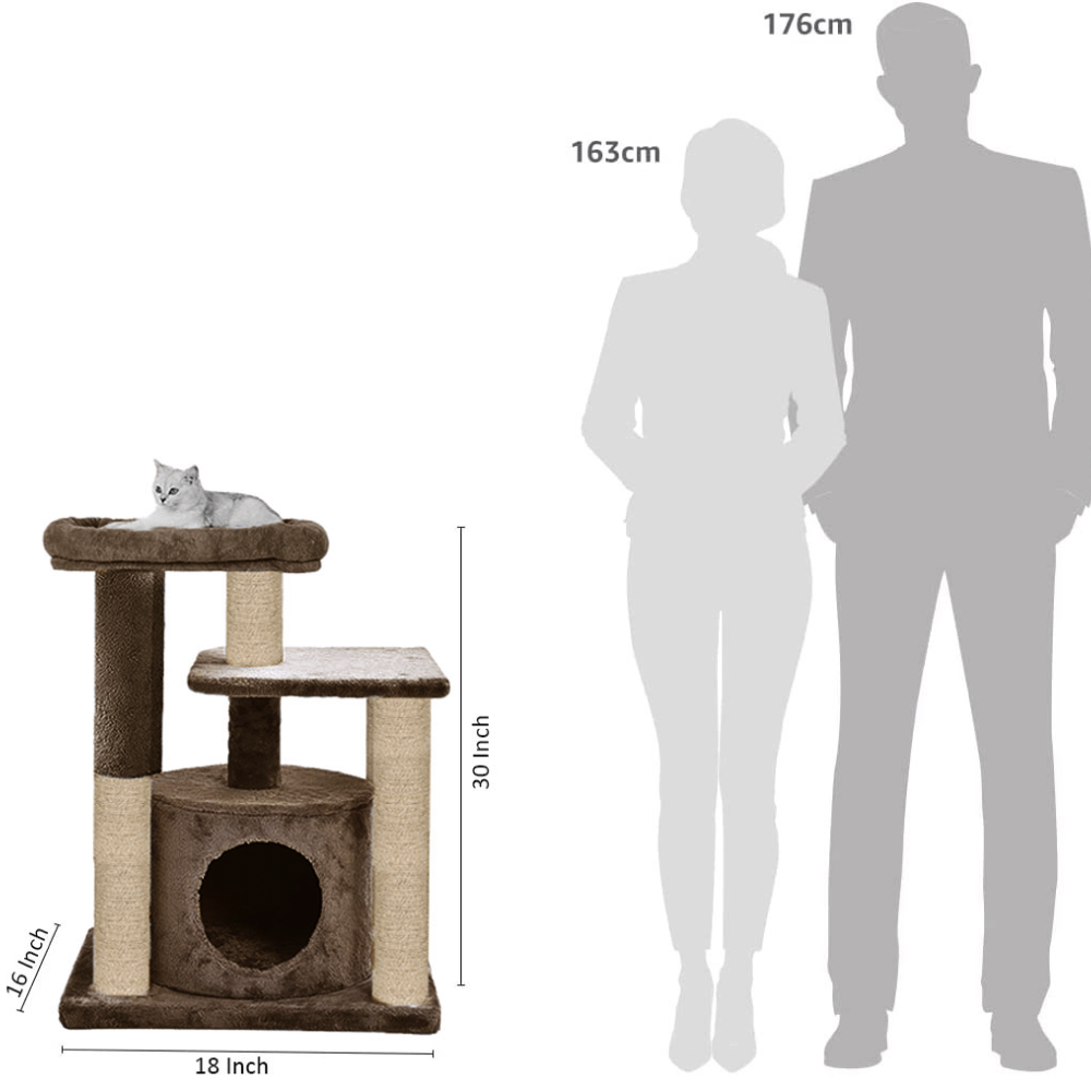 Furrlovers Cat Tree with Condo, Top Perch & Jute Rope Scratching Posts image 7