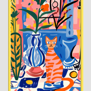 EverythingBoho The House Cat Boho Wall Art (Yellow)
