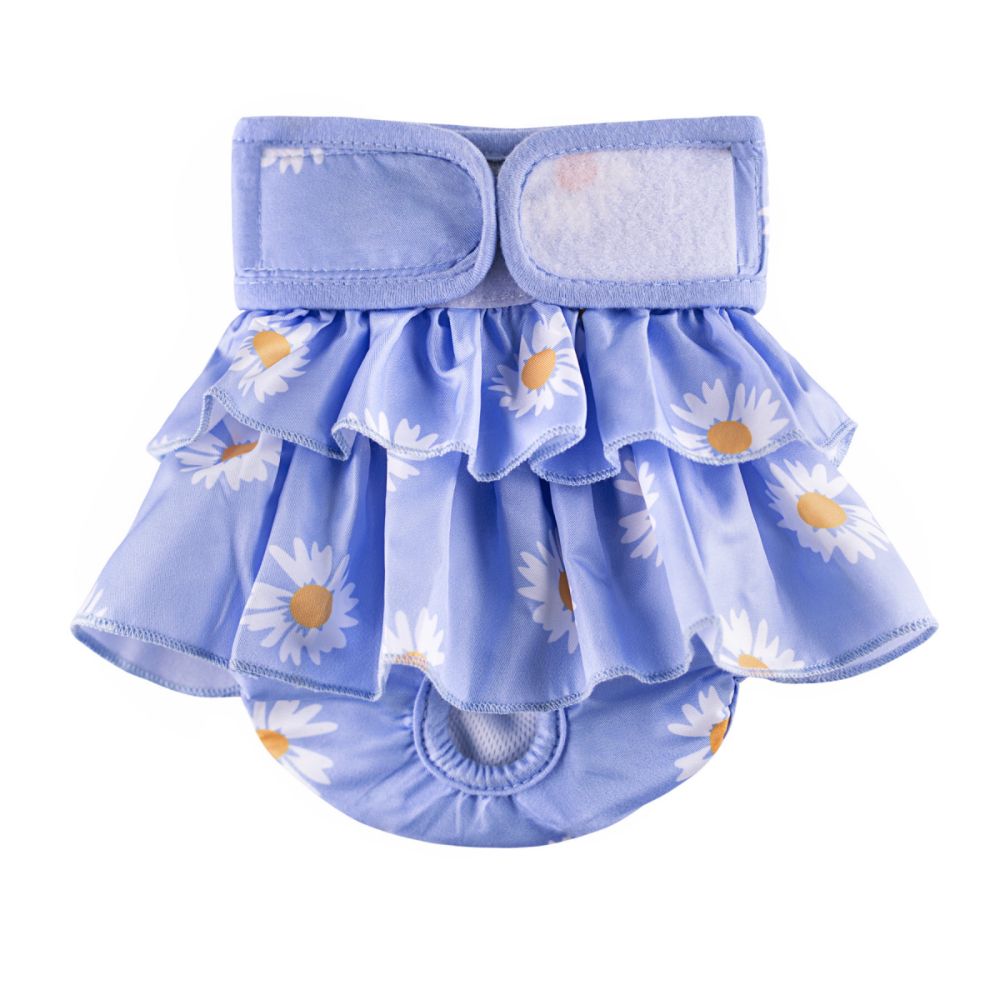 KUTKUT Leak Proof Nappie Dress with Super Absorbency for Dogs (Blue)