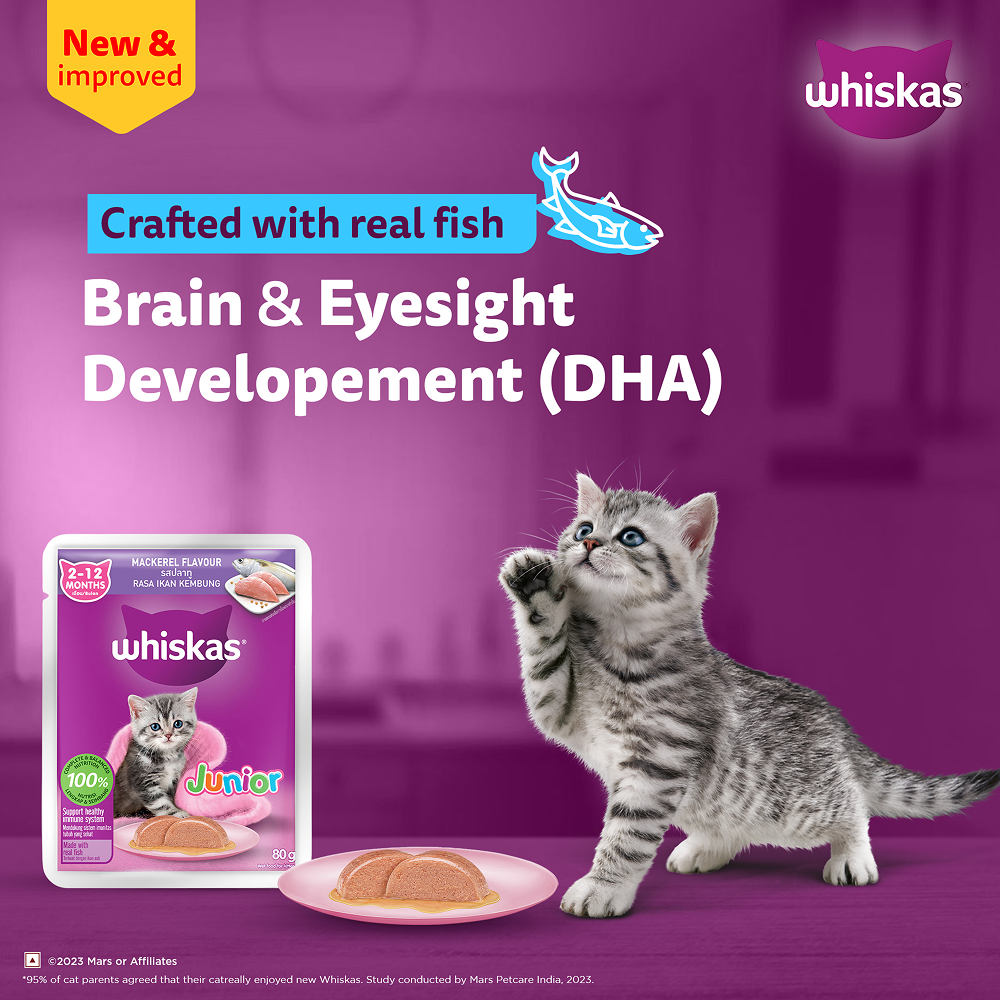 Whiskas Junior Mackerel Flavour Kitten (2-12 months) Cat Wet Food image 4