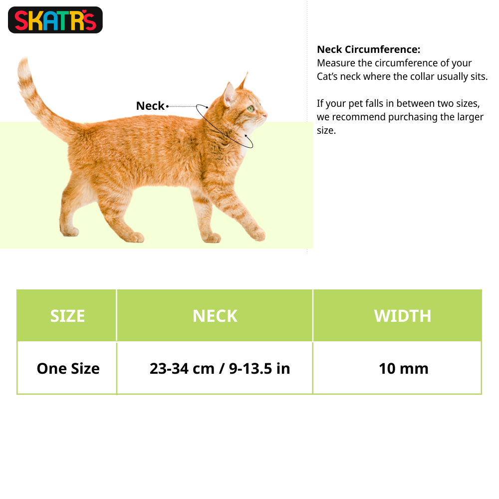 Skatrs Adjustable Collar with Bell for Cats & Kittens Lime Green and Black Combo image 4