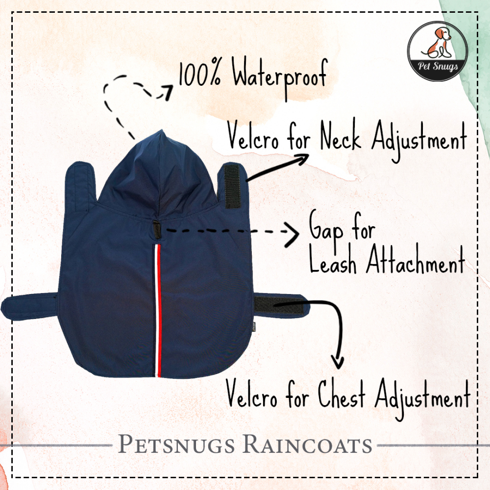 Petsnugs 100% Waterproof Raincoat for Dogs and Cats (Navy Blue) image 3