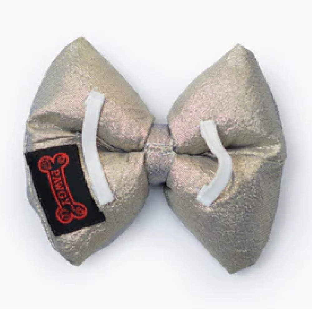 Pawgypets Party Wear Bowtie For Dogs and Cats (Gold) image 3