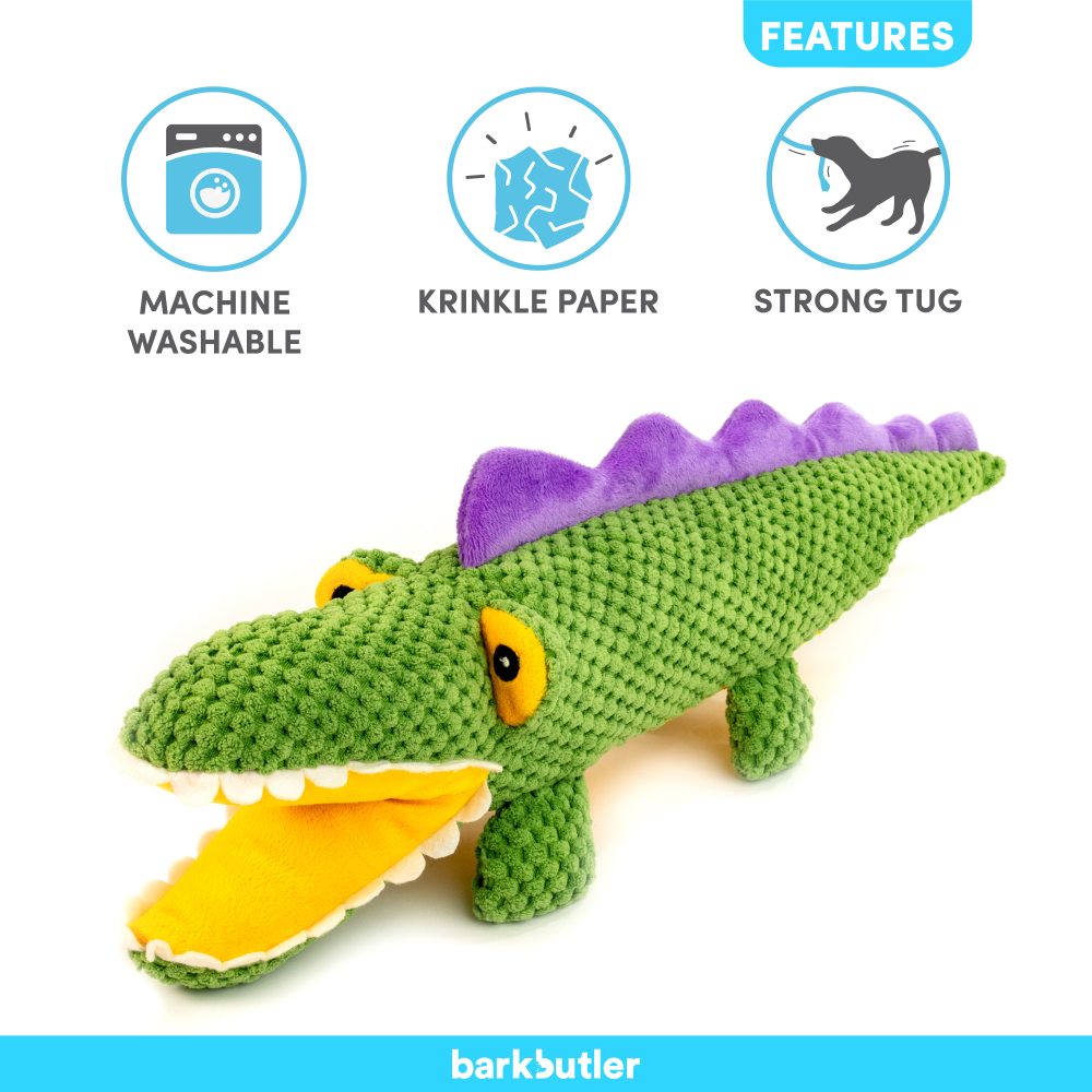 Barkbutler Aly The Gator Plush Toy for Dogs | For Medium Chewers (Green) image 4