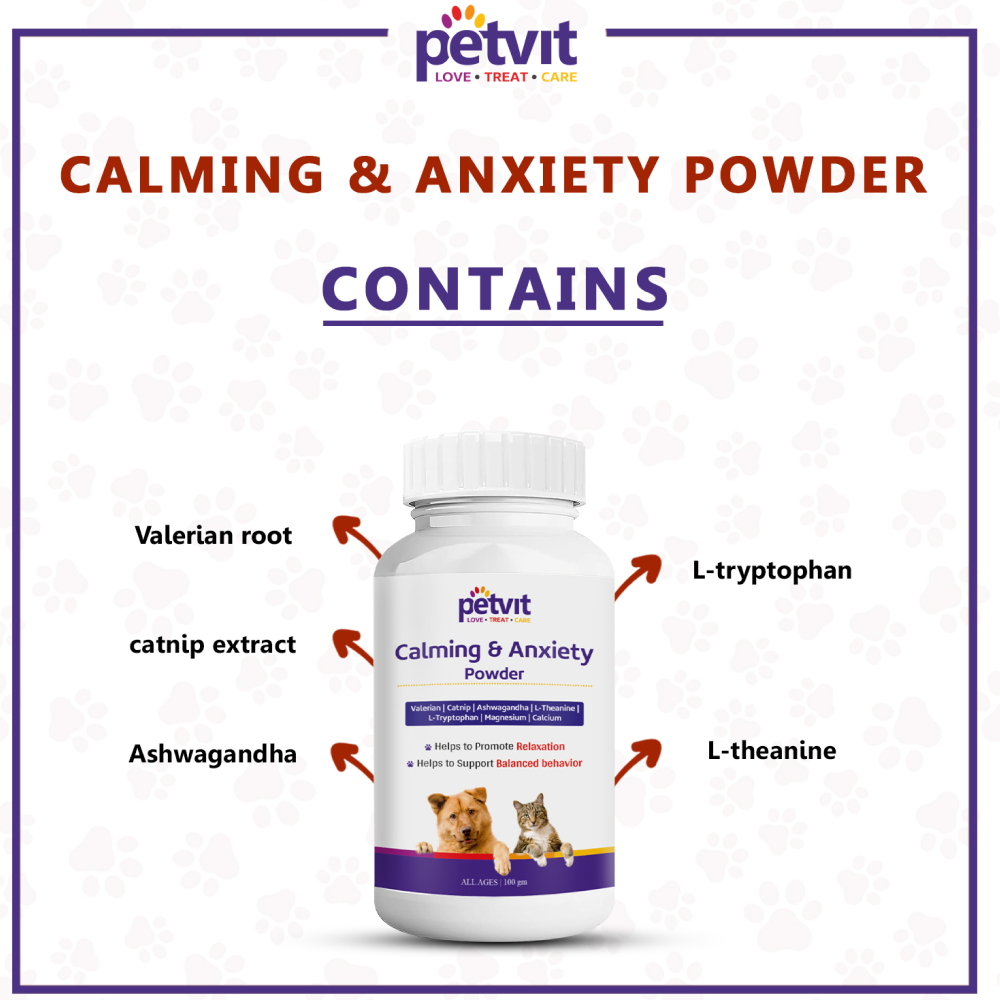 Petvit Calming & Anxiety Powder to Reduce Stress, Aggression & Anxiety for Dogs and Cats image 5