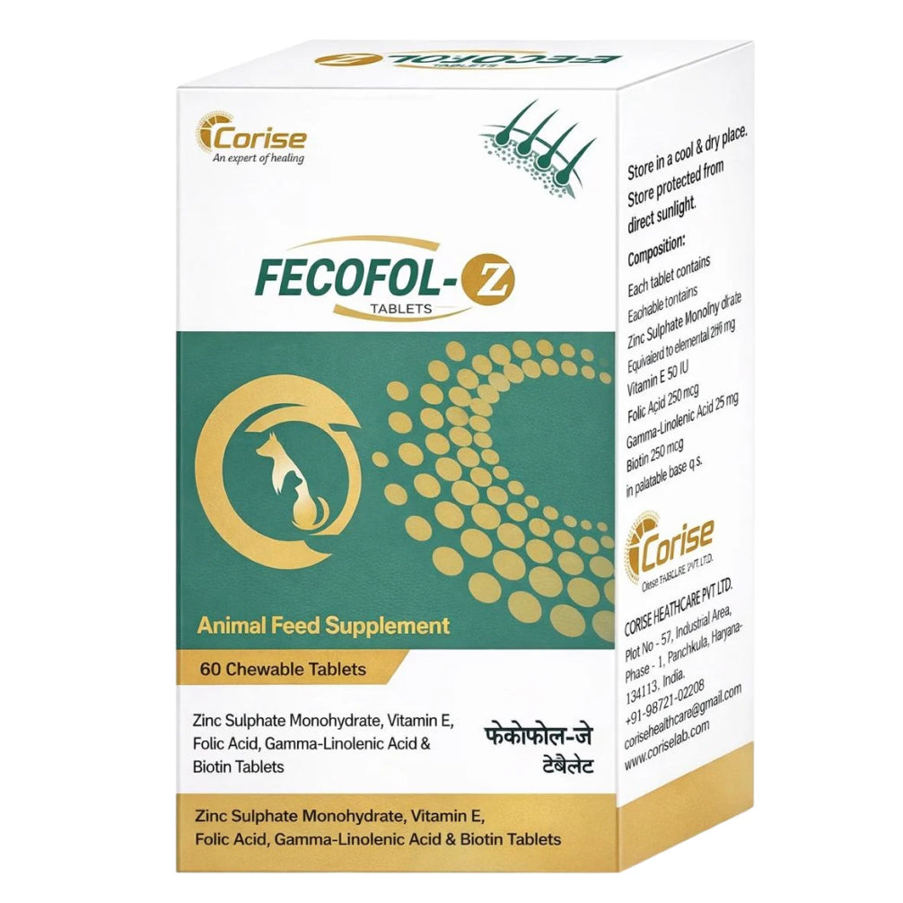 Corise Fecofol Z Tablet for Dogs and Cats (pack of 60 tablets)