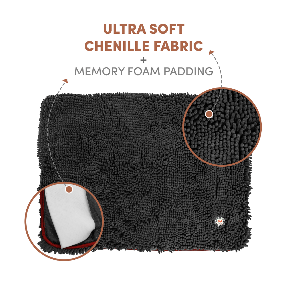 Barkbutler x Fofos Chenille Memory Foam Mat for Dogs and Cats (Grey) image 4