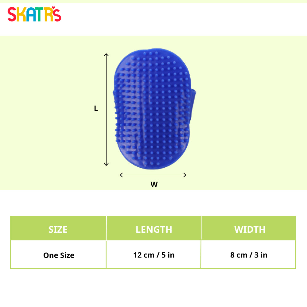 Skatrs Rubber Bristles Massage Hand Brush Comb for Dogs & Cats (Blue) image 2